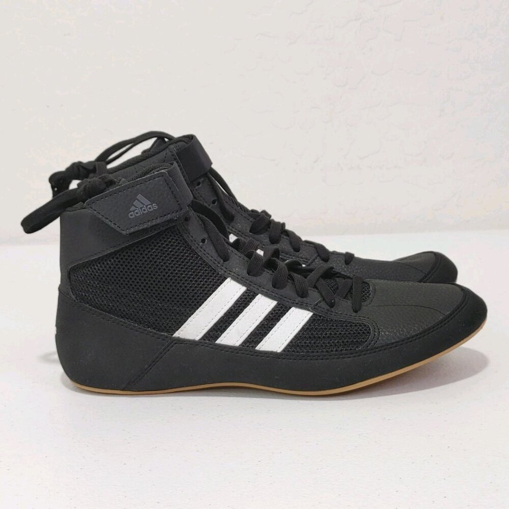 Adidas HVC 2 Wrestling Shoes Black / White Men's Size 9 EXCELLENT CLEAN...